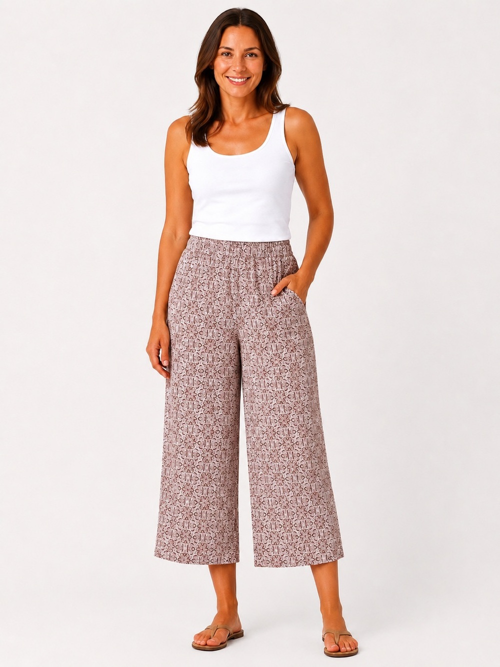 D&Co pants denim and company cropped wide leg size large petite